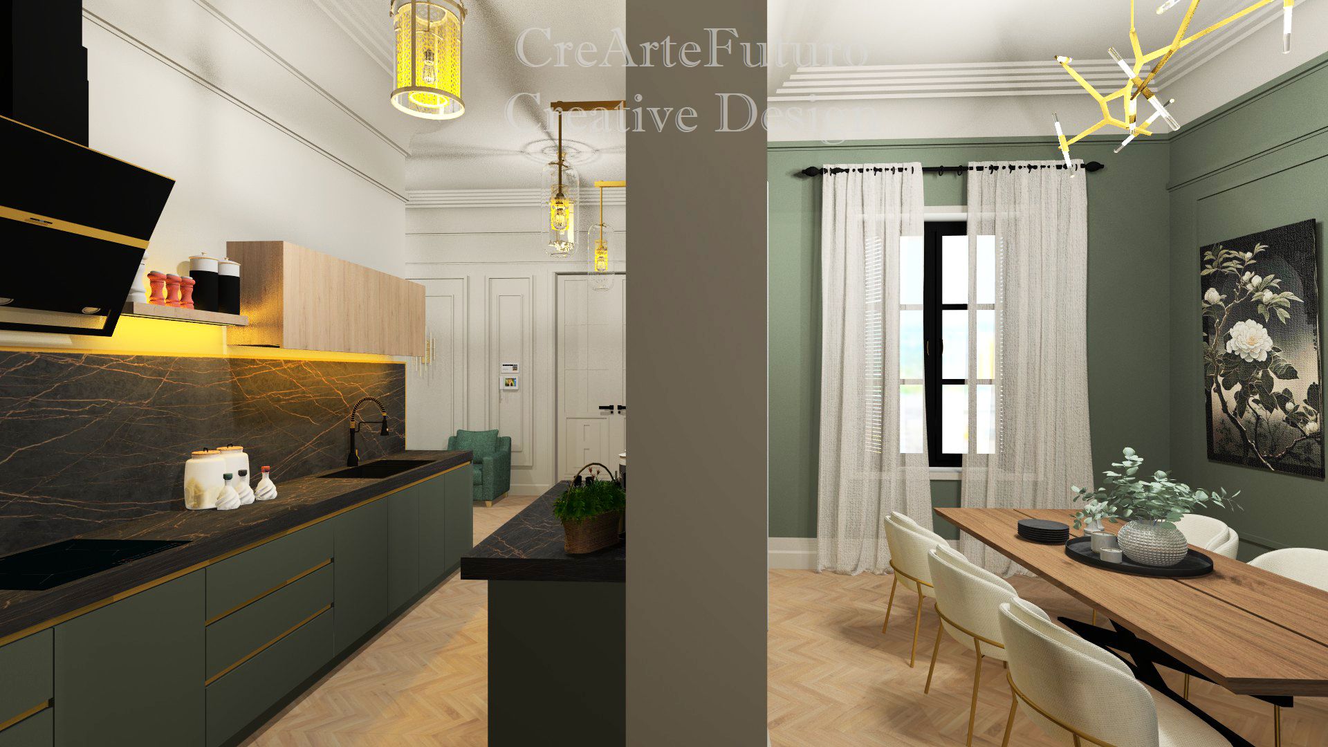 03 – Century 19th apartman kitchen-dining_3